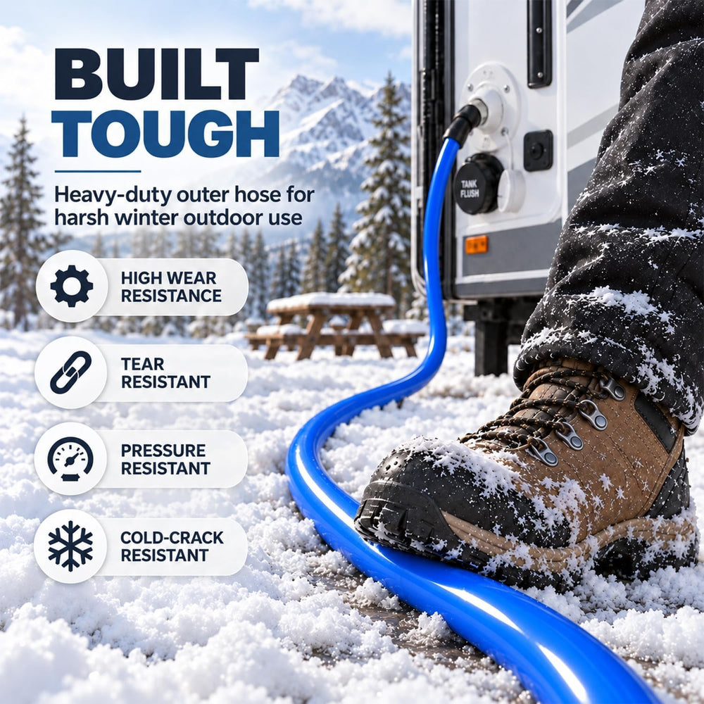 30FT Heated Water Hose for RV, -45°F Anti-Freeze RV Drinking Heated Hose
