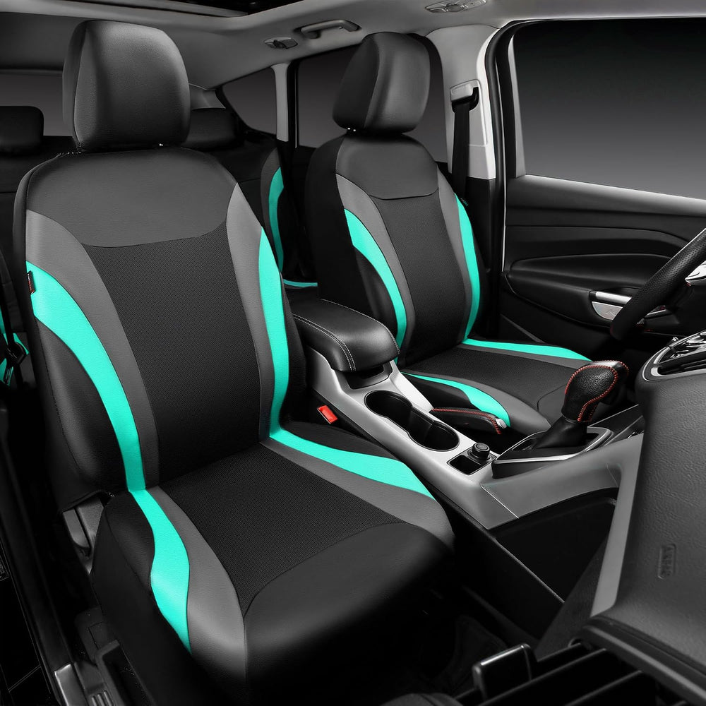 CAR PASS Leather Car Seat Covers Full Set,Waterproof Automotive Seat Covers f...