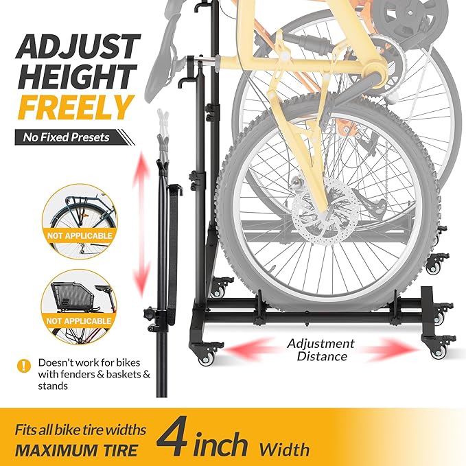 Vertical Bike Stands，Standing Bike Rack (2 Pack)