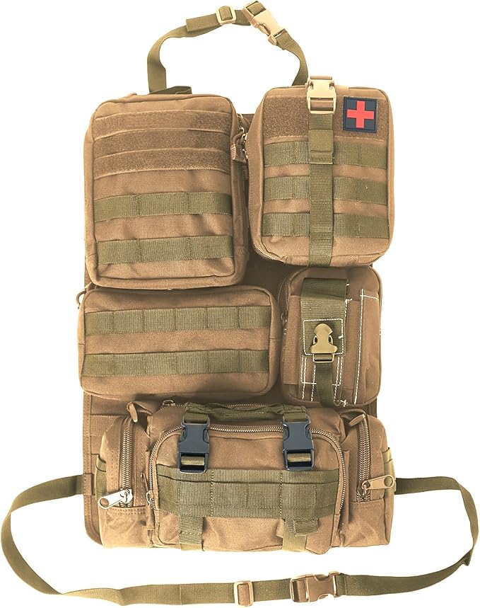 Universal Tactical Seat Back Organizer Vehicle Molle Panel Organizer Storage