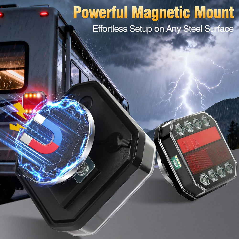 Magnetic Wireless Trailer Lights, Rechargeable LED Tow Lights Kit