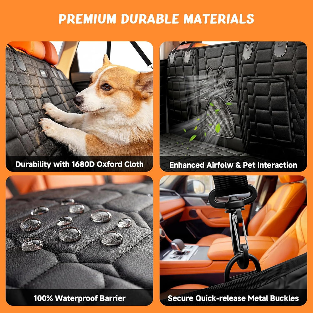 Backseat Extender for Dogs – Hard Bottom Dog Car Seat Cover Bed (450 lbs)