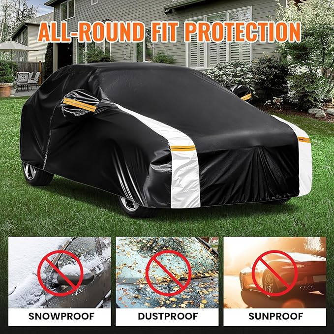 12-Layer Custom Fit Car Cover for Tesla Model X, Upgraded Waterproof