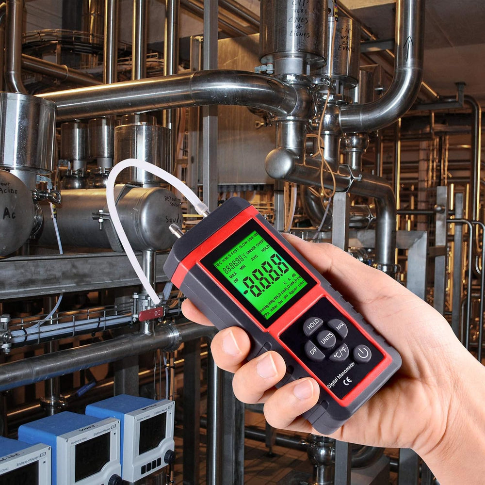 EHDIS Manometer, Professional Air Pressure Meter, Dual-Port HVAC Digital Mano...