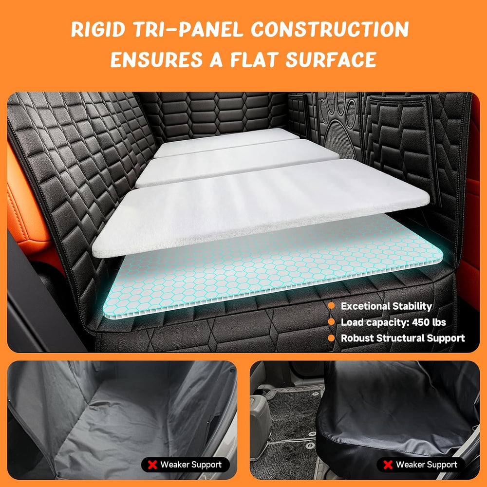Backseat Extender for Dogs – Hard Bottom Dog Car Seat Cover Bed (450 lbs)