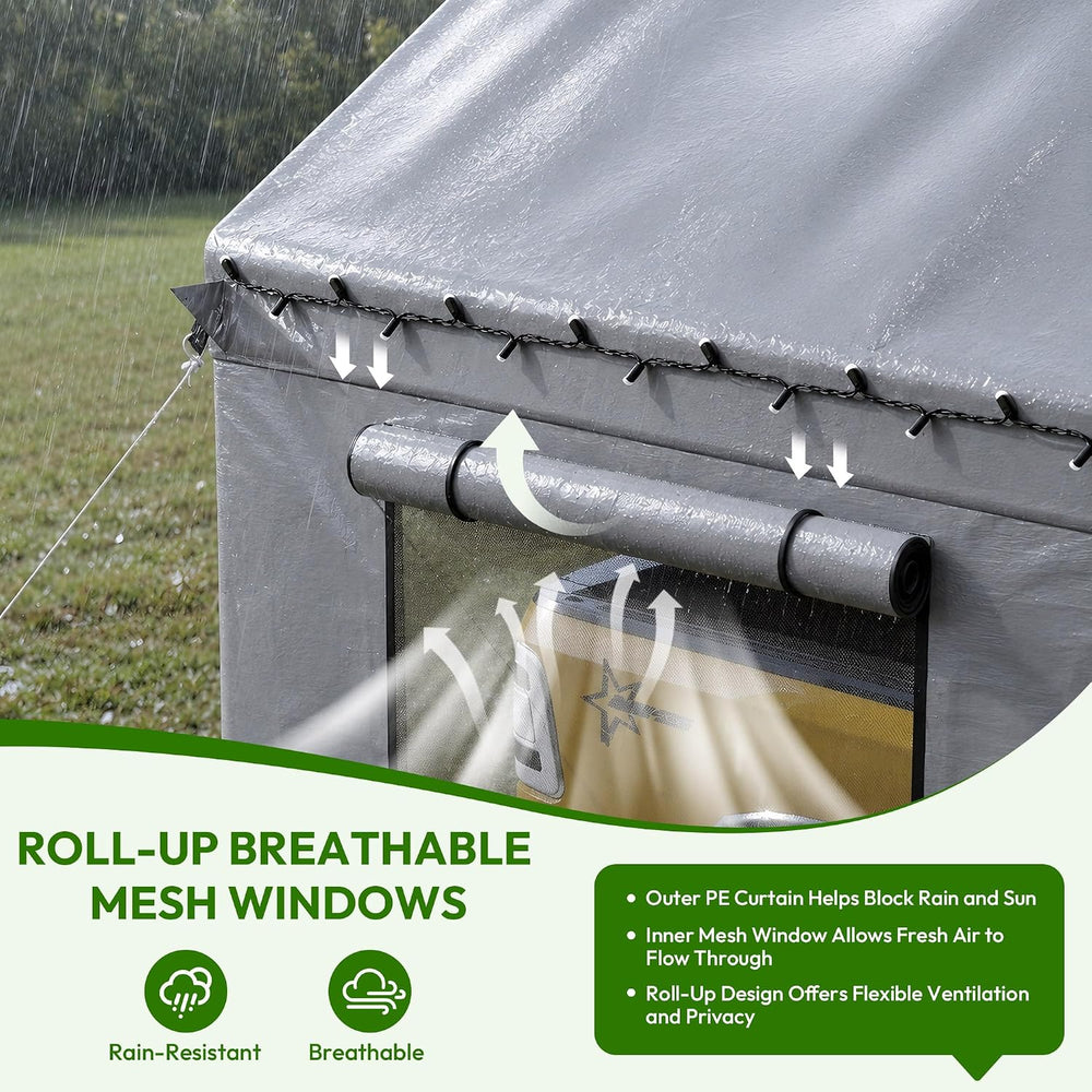 10x20FT Carport Heavy Duty Portable Garage Storage Tent with Large Rolll UP W...