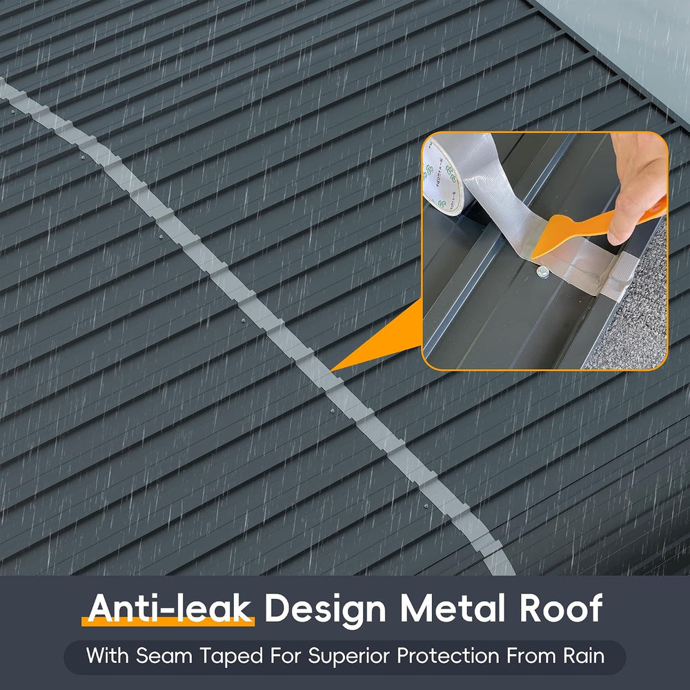 12x20 FT Heavy Duty Metal Carport Kits with Galvanized Steel Roof and Frame, ...