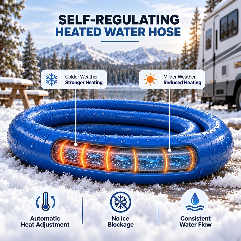 30FT Heated Water Hose for RV, -45°F Anti-Freeze RV Drinking Heated Hose