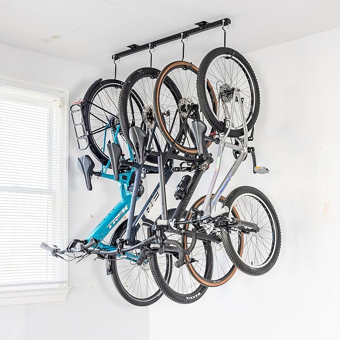 Teal Triangle Ceiling Mounted Bike Rack