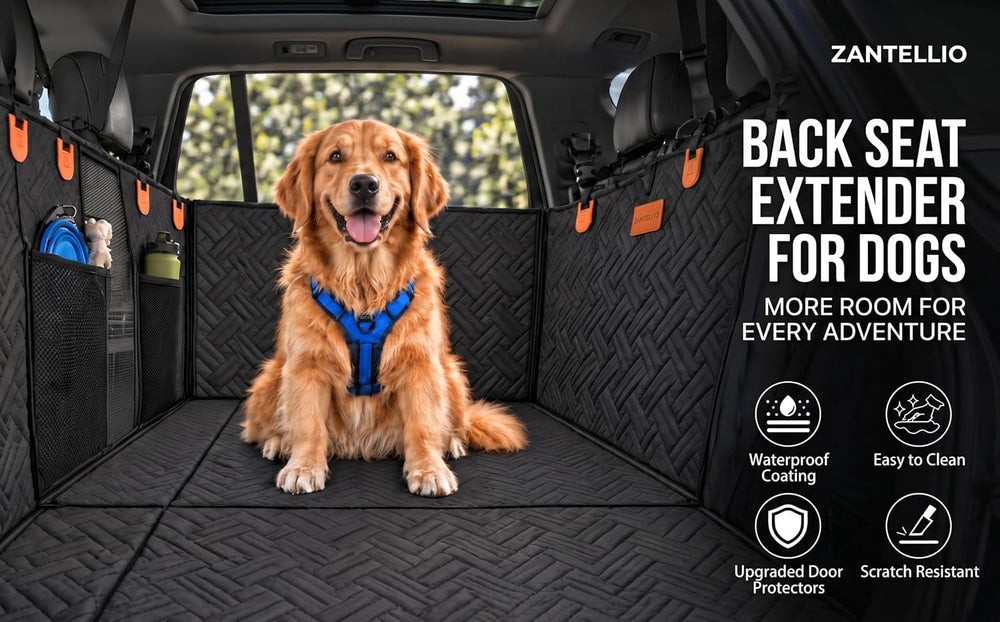 Hard Bottom Dog Car Seat Cover, Back Seat Extender for Dogs