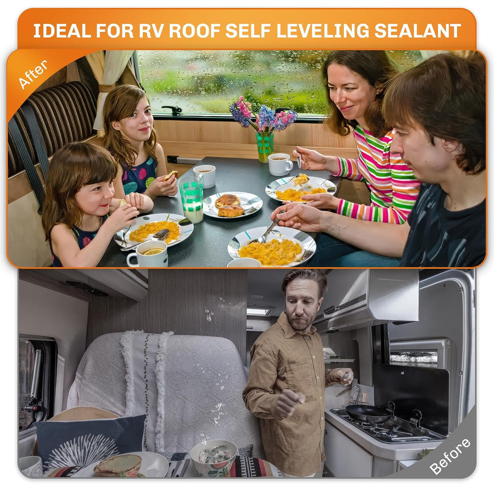 WELLUCK 6PC RV Roof Sealant Self Leveling Lap for RV Roofs, White Flexible Re...