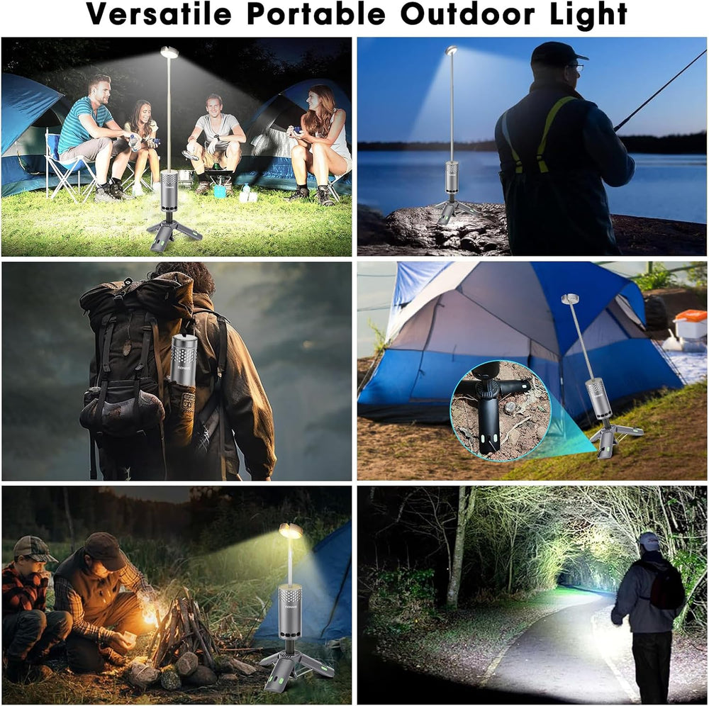 Rechargeable Camping Lights with Stand, Slate Gray