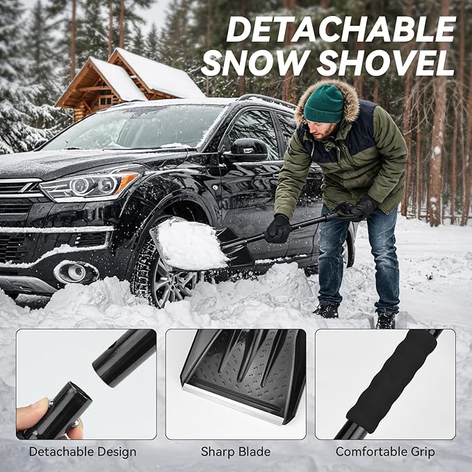 Car Emergency Kit with Portable Air Compressor, Winter Car Safety Roadside