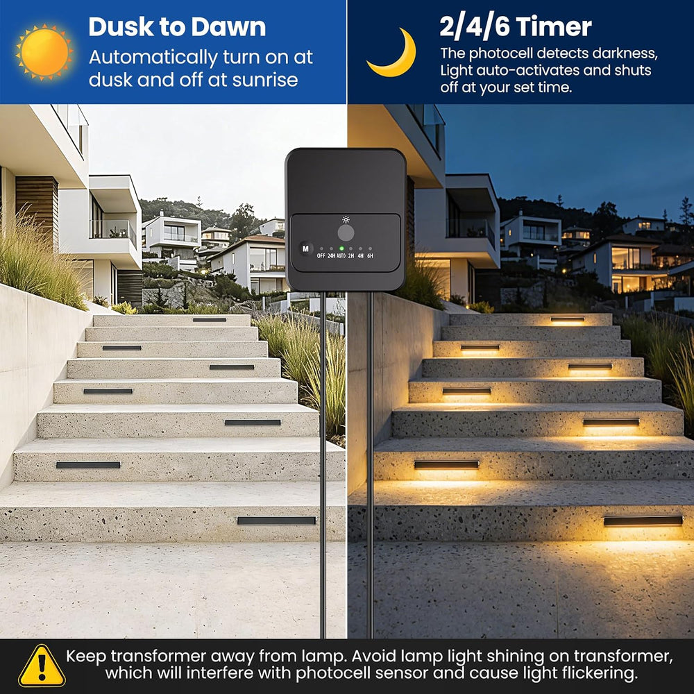 Low Voltage Retaining Wall Lights Kit, 3W 2700K Step Lights, 8 Pack