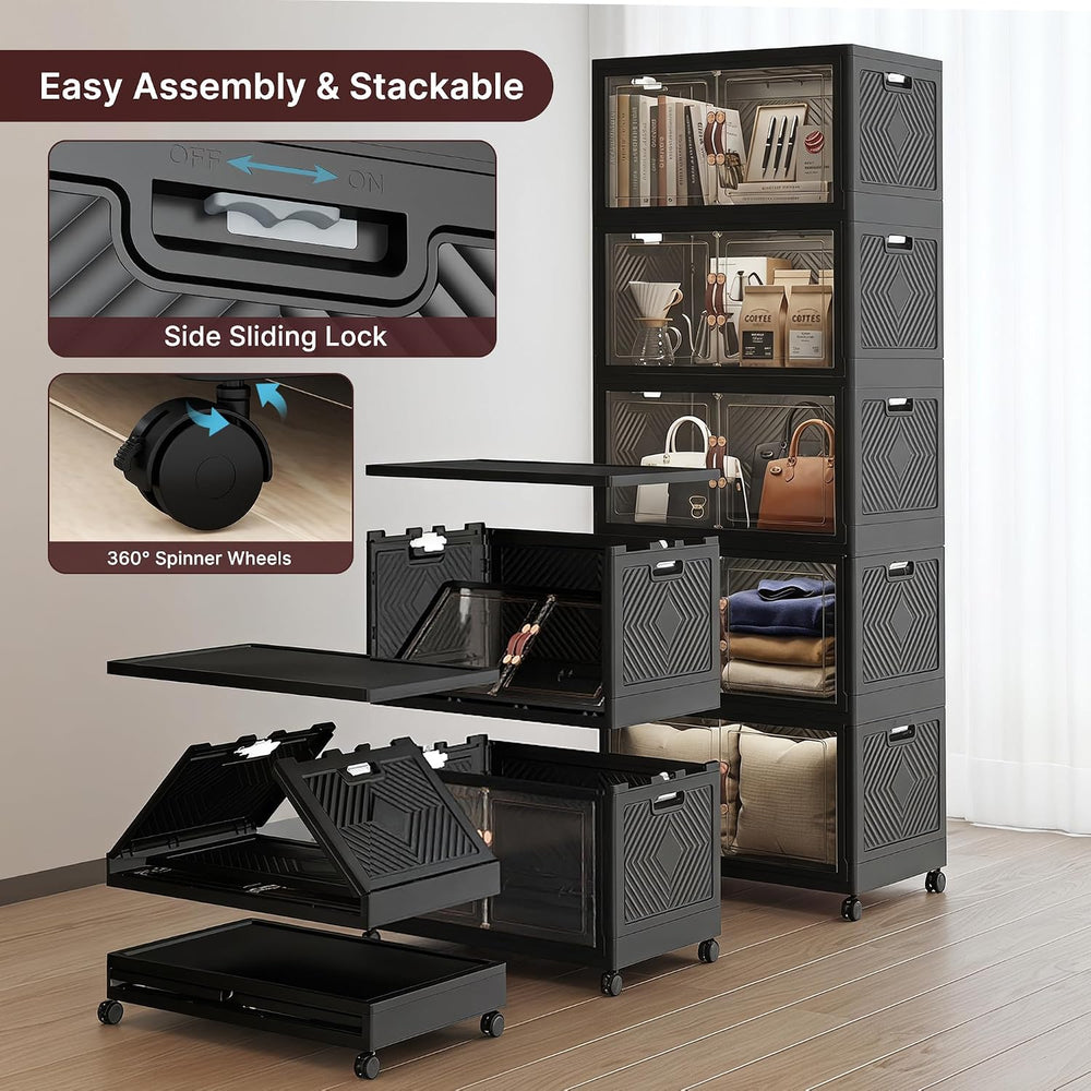 Stackable Storage Bins with Lids, 550QT Lockable Storage Cabinet