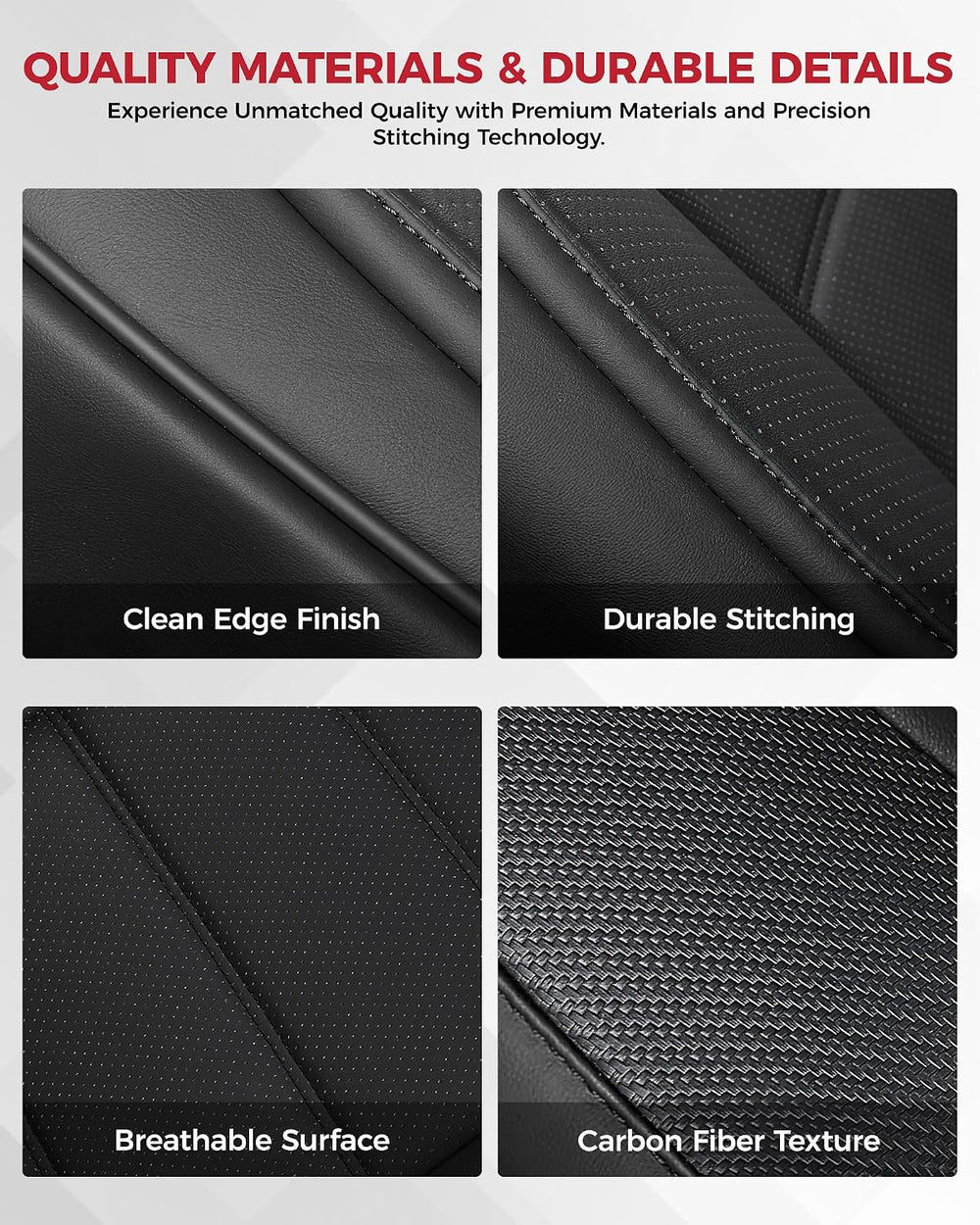 FREESOO Seat Covers Full Set for Cars Trucks SUV, Black