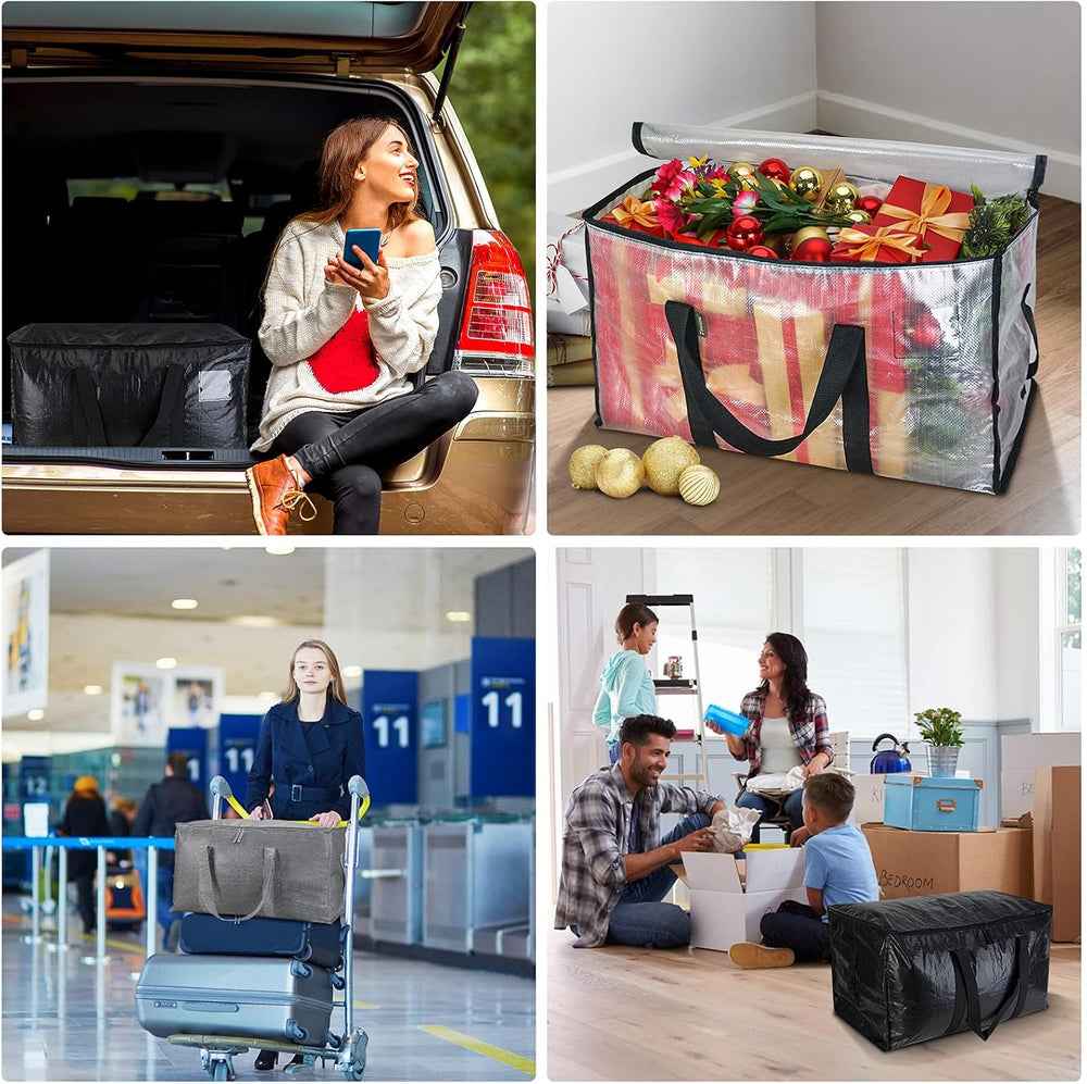 BALEINE 6-Pack Oversized Moving Bags with Reinforced Handles, Heavy-Duty Stor...