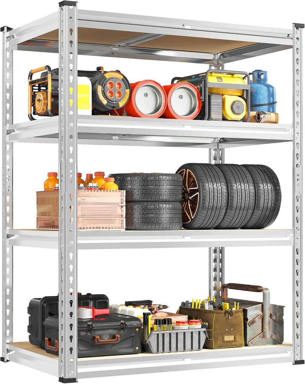 REIBII 60.05" H Storage Shelves 1840LBS Garage Shelving Heavy Duty Shelv...
