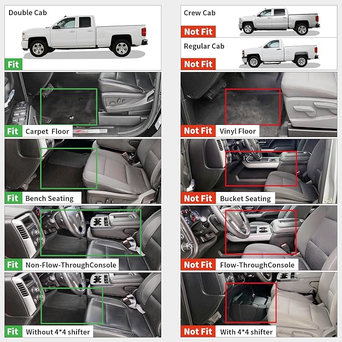 LASFIT Floor Mats 2014-2018 for Chevy Silverado/GMC Sierra 1500, 2015-2019