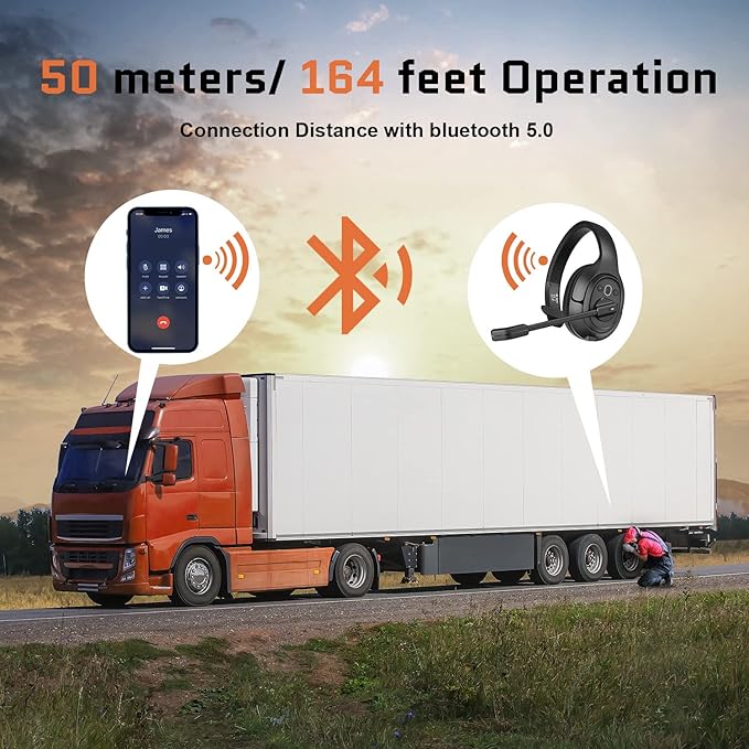 EKSA Noise Cancelling Trucker Bluetooth Headset