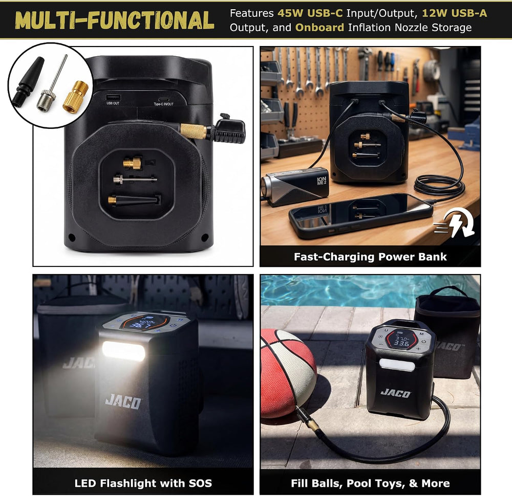 JACO Aura SX2 Cordless Tire Inflator Portable Air Compressor Car Air Pump