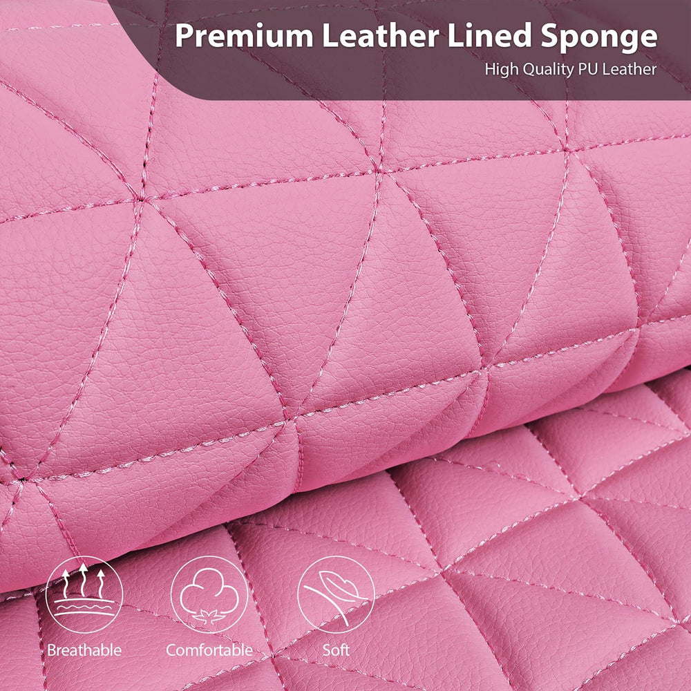CAR PASS Bling Diamond Pink Leather Car Seat Covers Full Sets Interior Sets, ...