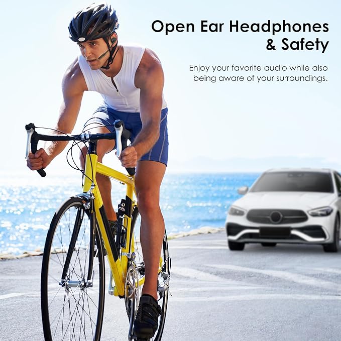 Open Ear Headphones with Mic, Wireless Headset