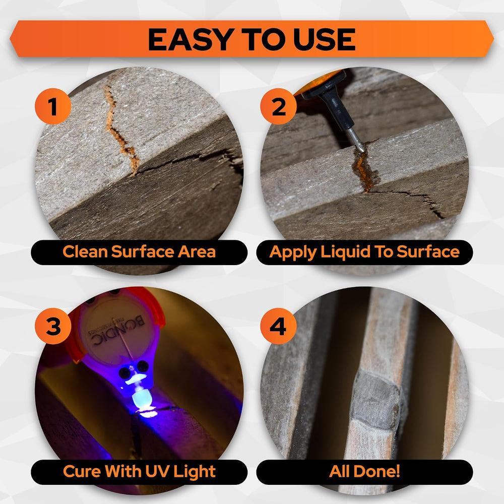 Bondic LED UV Liquid Plastic Welder Refill Cartridges, Cures Quickly, Adhesiv...