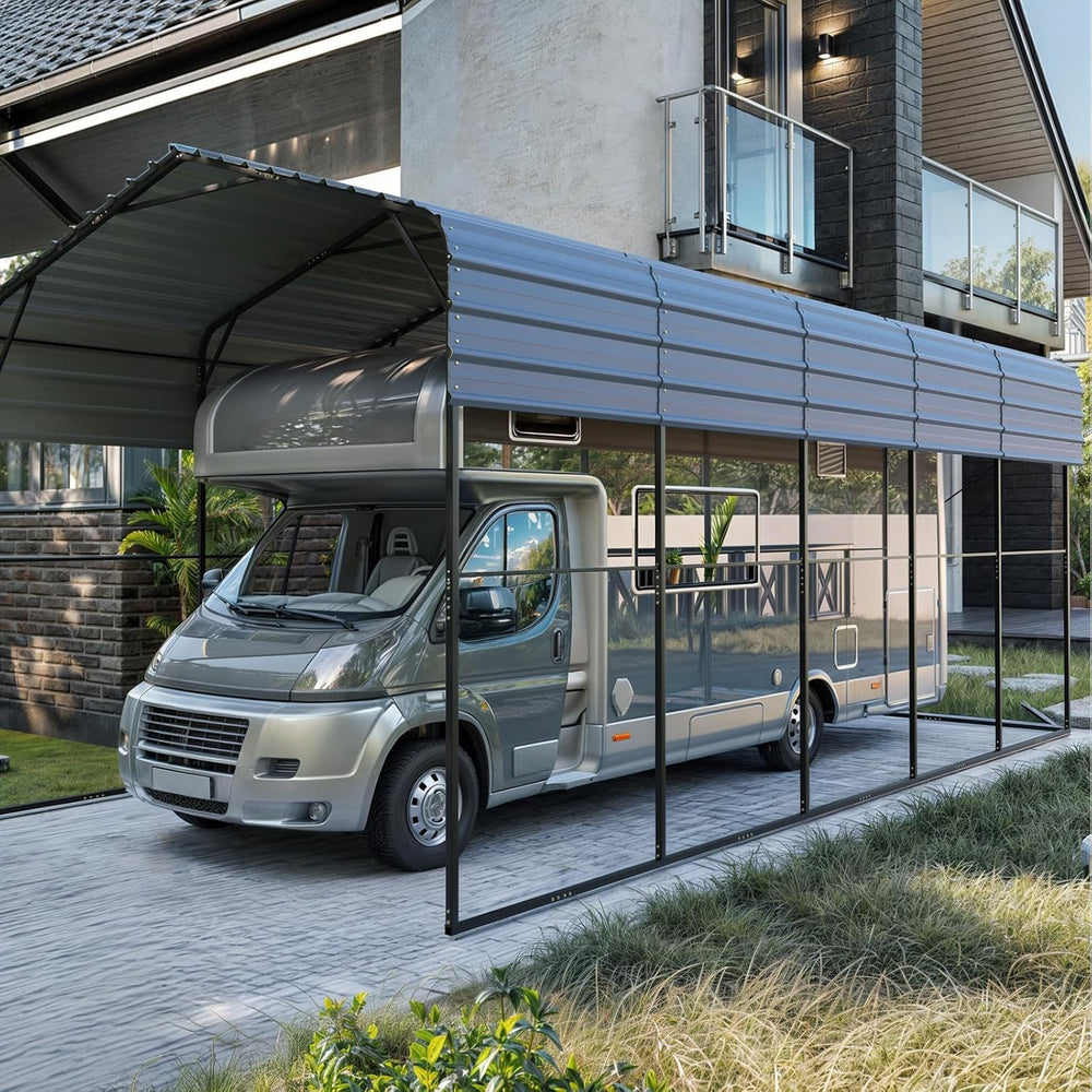 YOLENY 14x25FT RV Carport, Outdoor Heavy Duty Metal Car Ports with Galvanized...