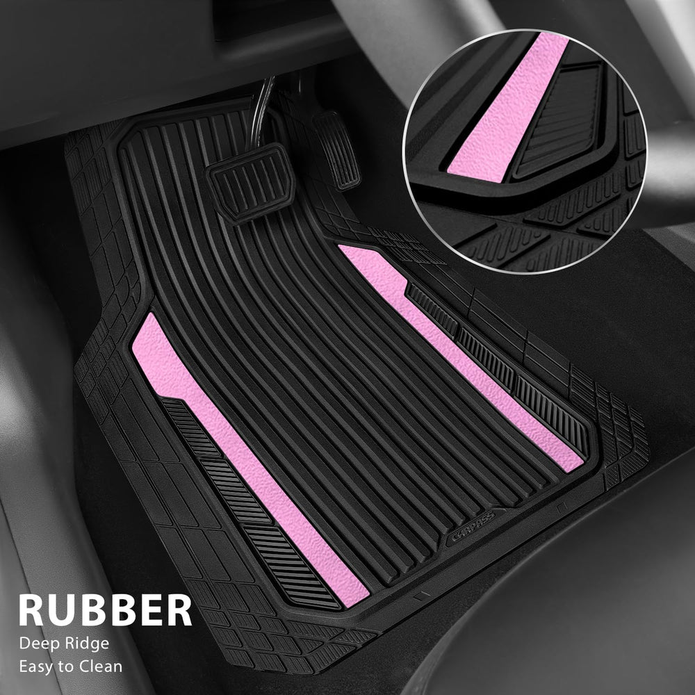 CAR PASS Heavy Duty Rubber Car Mats Metallic, Aluminum Film Cute All Weather ...