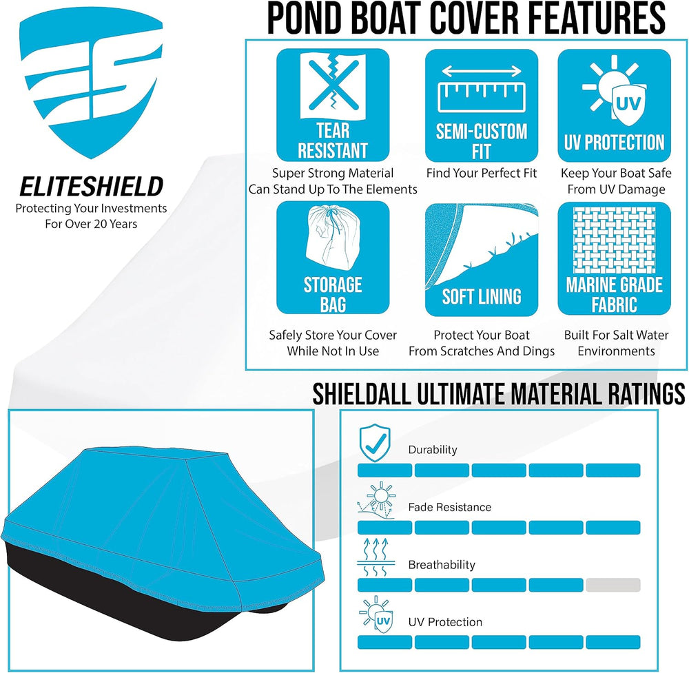 Pond Prowler Boat Cover Waterproof Fits 10.2ft, 50" W Camo