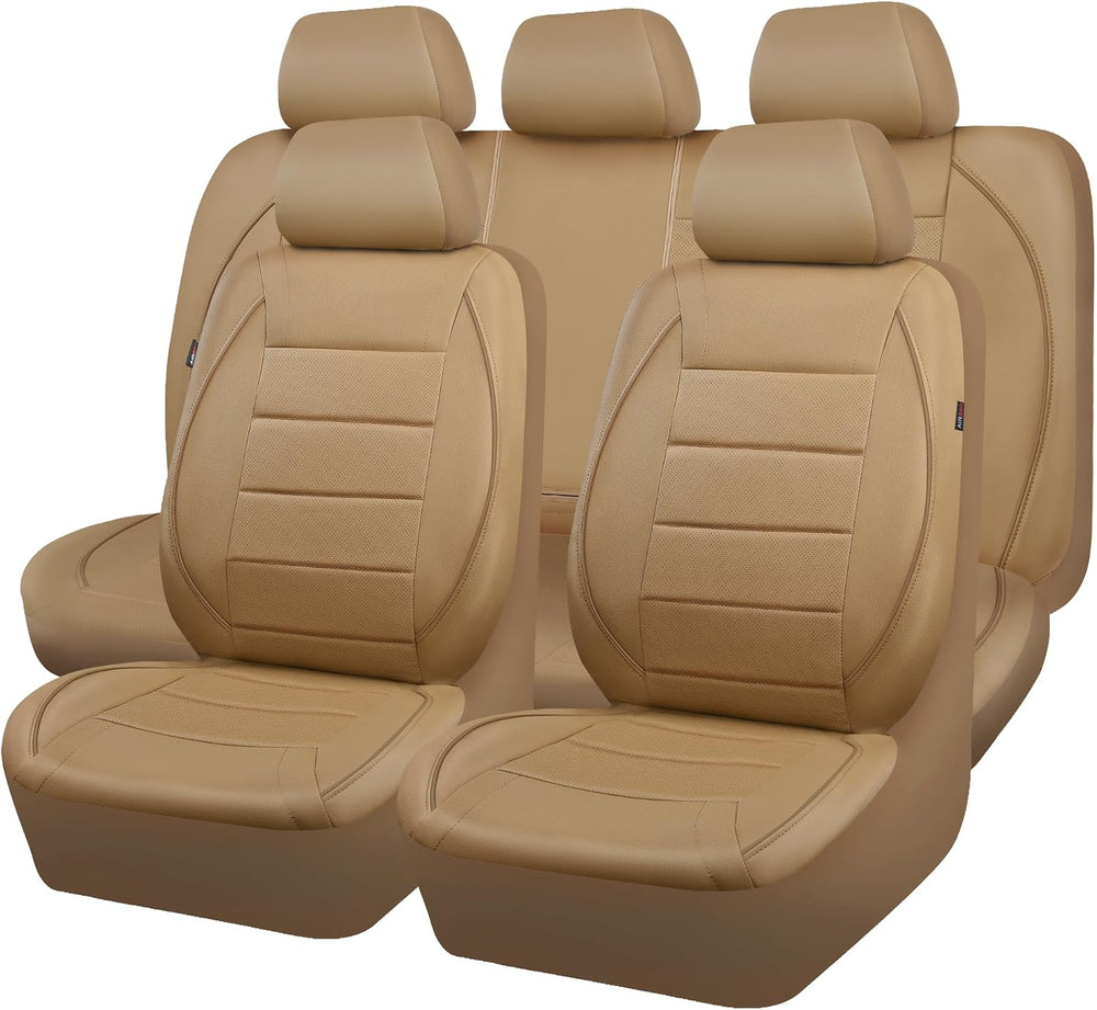 CAR PASS Piping Leather Seat Cover,Universal FIT with Composite Sponge Inside...
