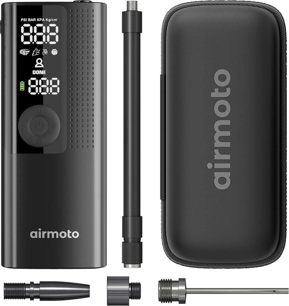 Airmoto Portable Tire Inflator and Hard Carrying Case Bundle