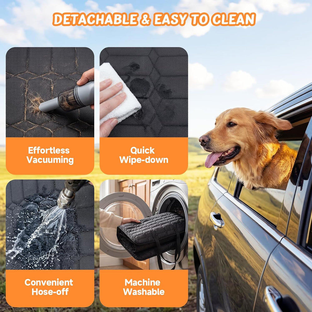 Backseat Extender for Dogs – Hard Bottom Dog Car Seat Cover Bed (450 lbs)