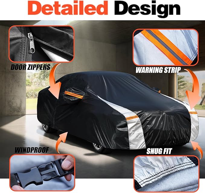 12-Layer Custom Fit Car Cover for Tesla Model X, Upgraded Waterproof