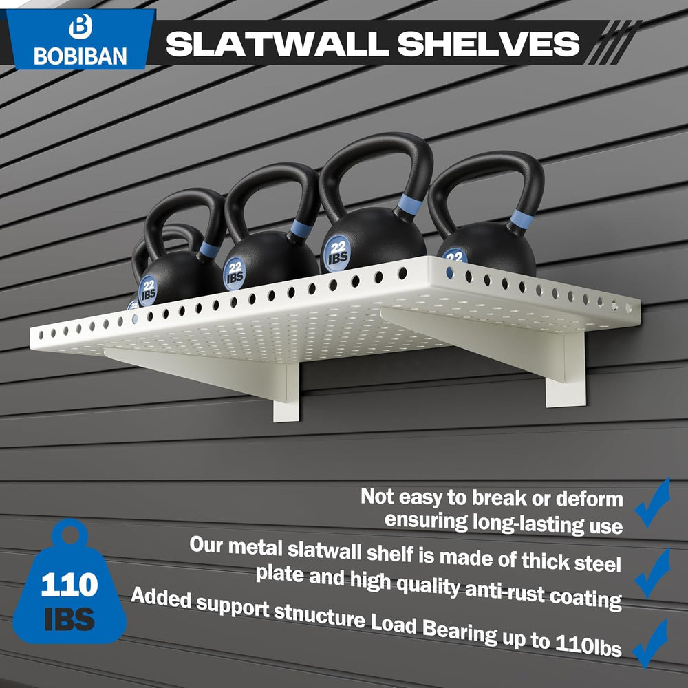 4 Pack Heavy Duty Slatwall Shelves 14 X 24 Inch, White