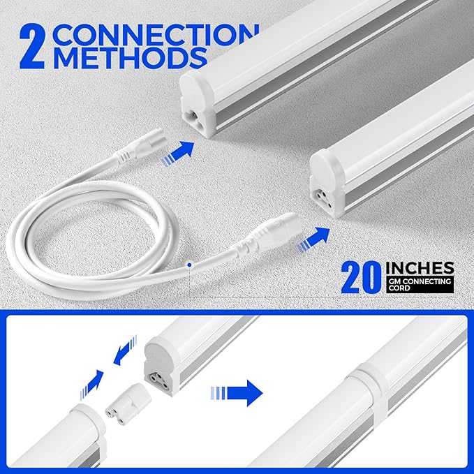 Barrina T5 LED Ceiling Light Fixtures, Corded Electric (6 Packs)
