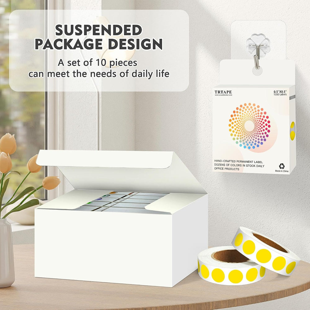 1/2 Inch Round Color Coding Dots, 10000 Round Stickers Dot Stickers
