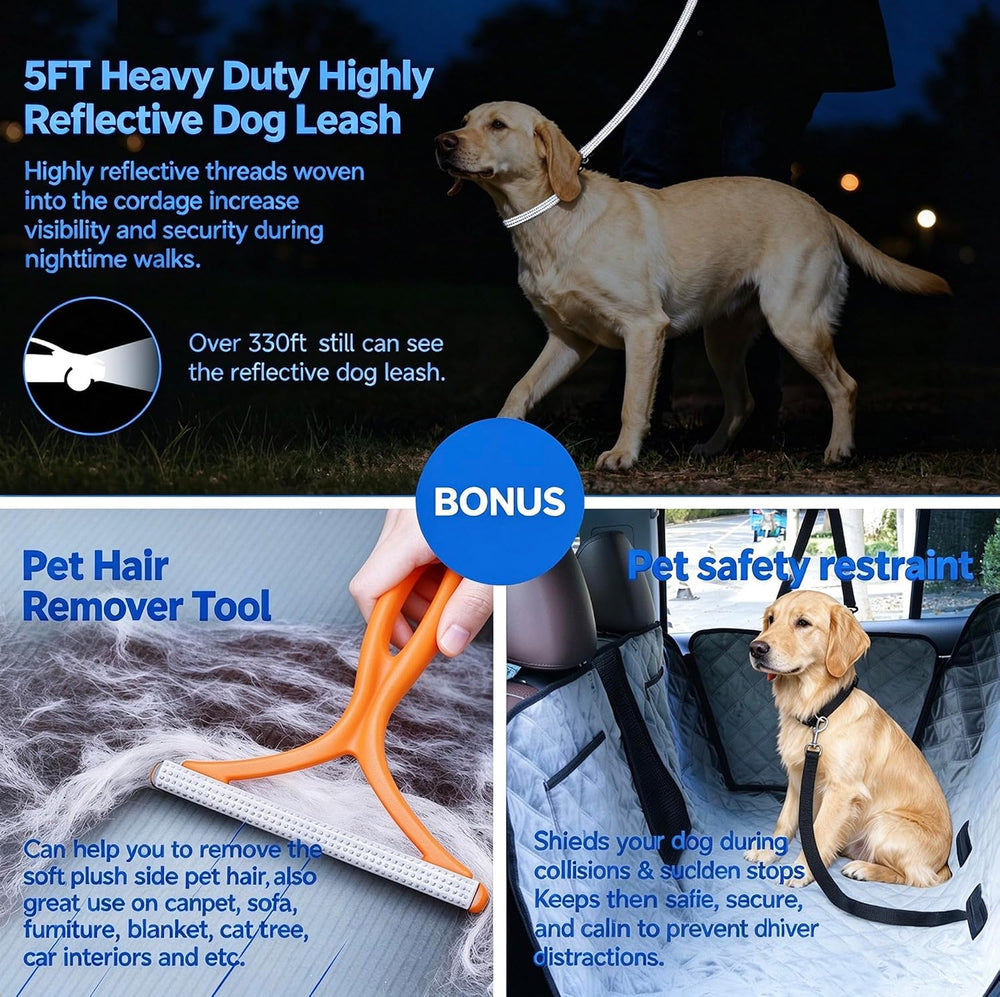 Reversible Dog Car Seat Cover Back Seat,Winter Warmth&All-Season Protection