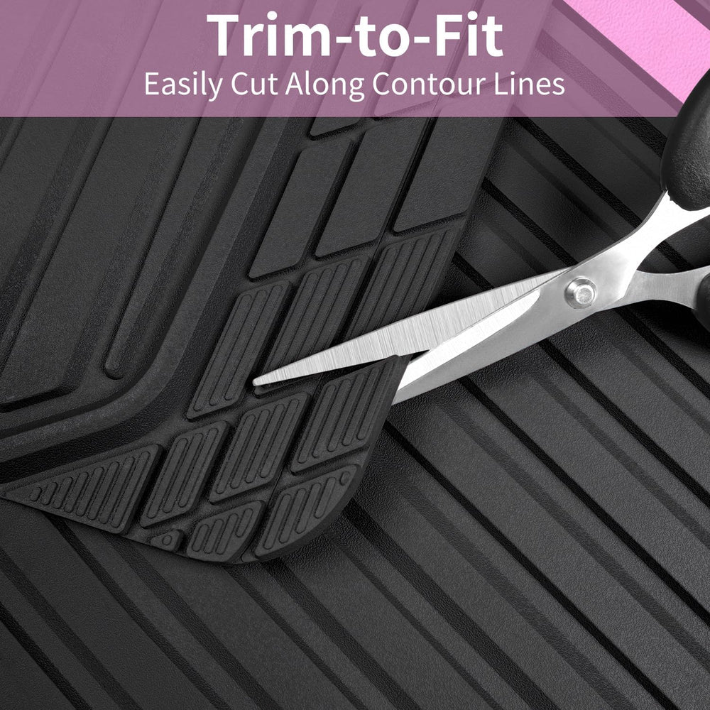 CAR PASS Heavy Duty Rubber Car Mats Metallic, Aluminum Film Cute All Weather ...
