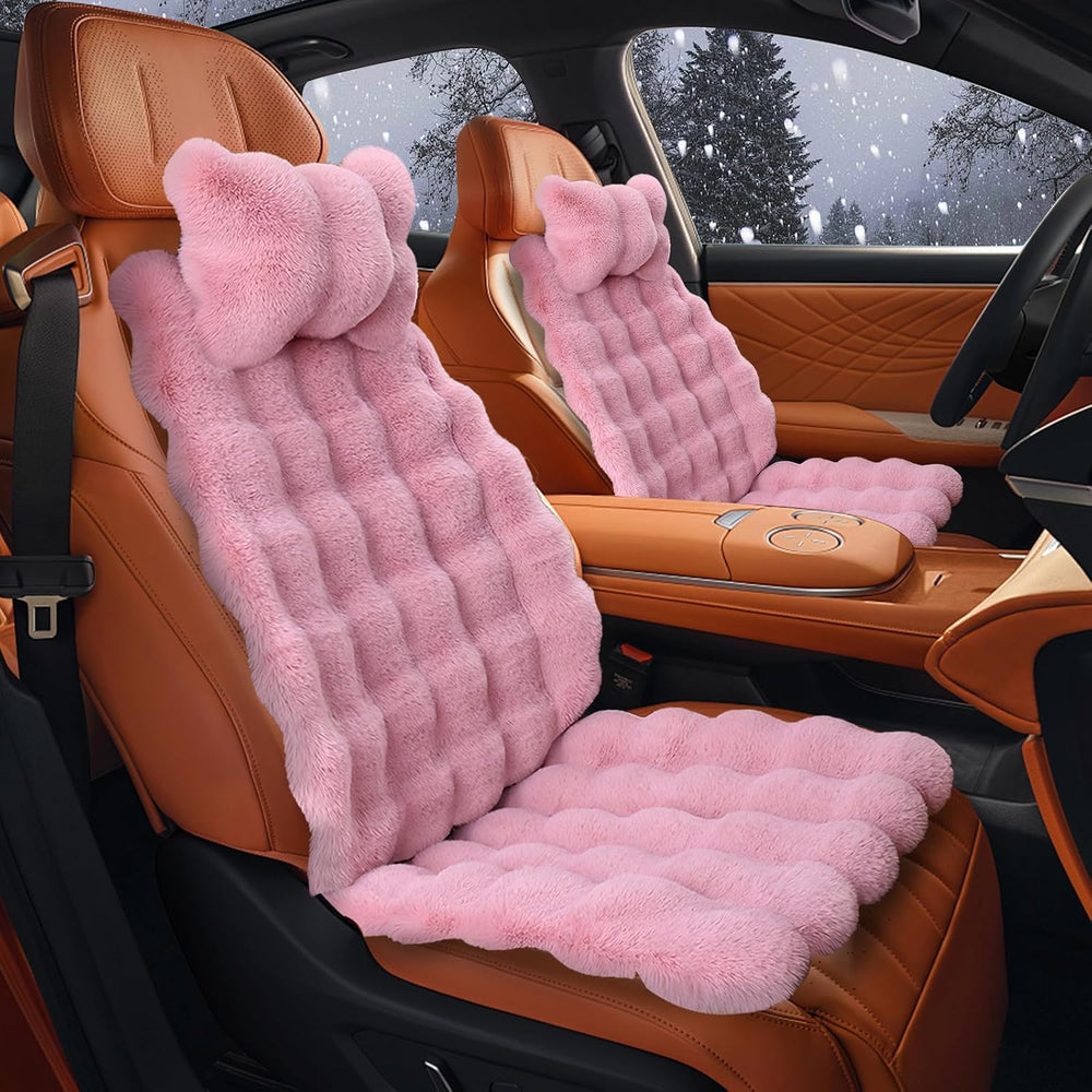 ele ELEOPTION Fluffy Fuzzy Car Seat Cover Soft Cozy Fur Universal Seat Cushio...