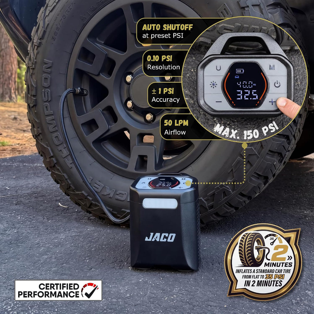 JACO Aura SX2 Cordless Tire Inflator Portable Air Compressor Car Air Pump