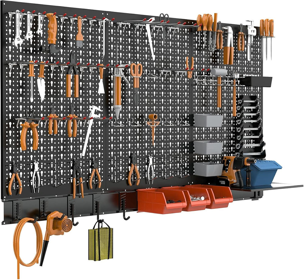 TORACK Metal Pegboard Wall Organizer System 24x48 in, 109 PCS Pegboard Kit