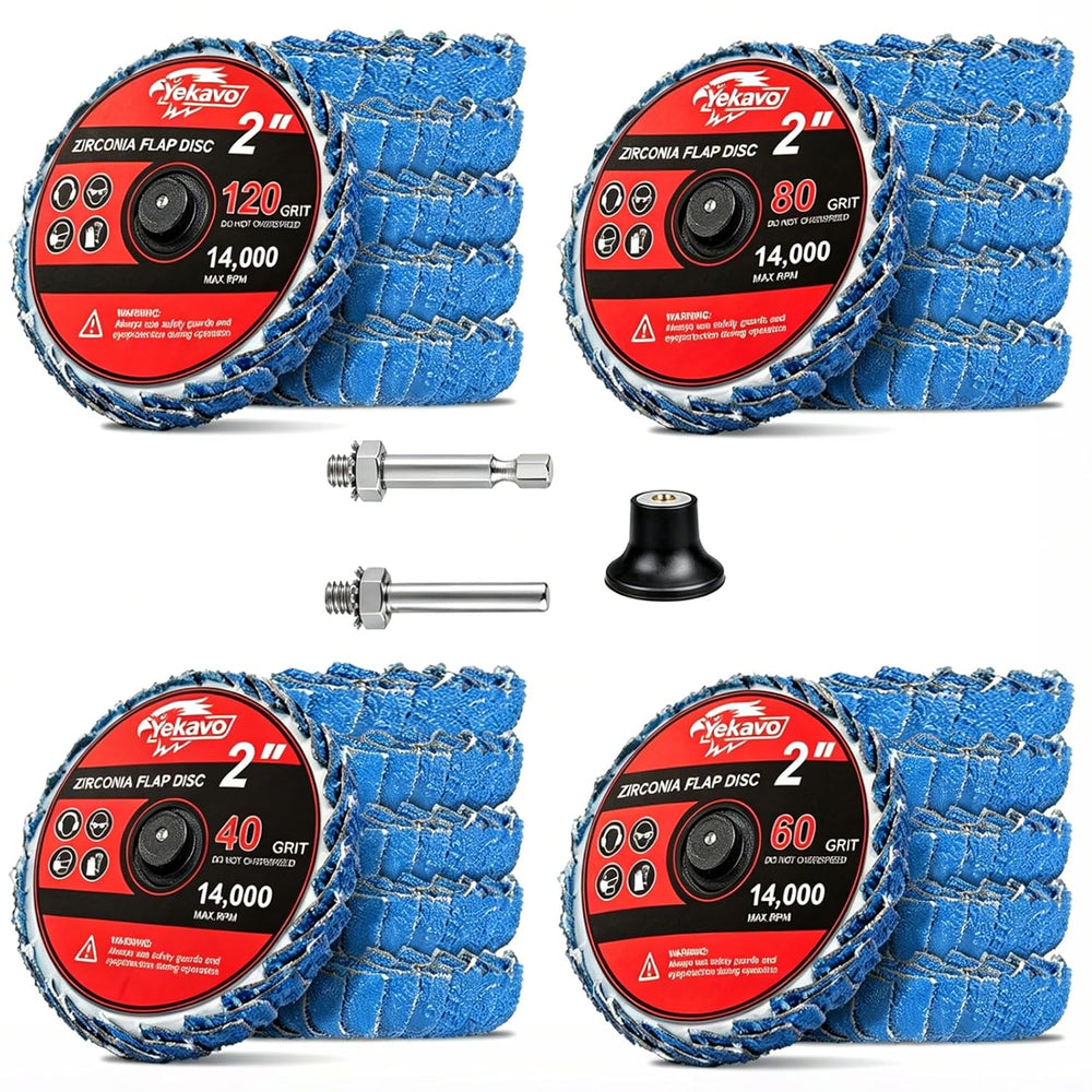 24PCS Mixed Curved Flap Disc, 2 Inch 40/60/80/120 Grit for Metal Polishing
