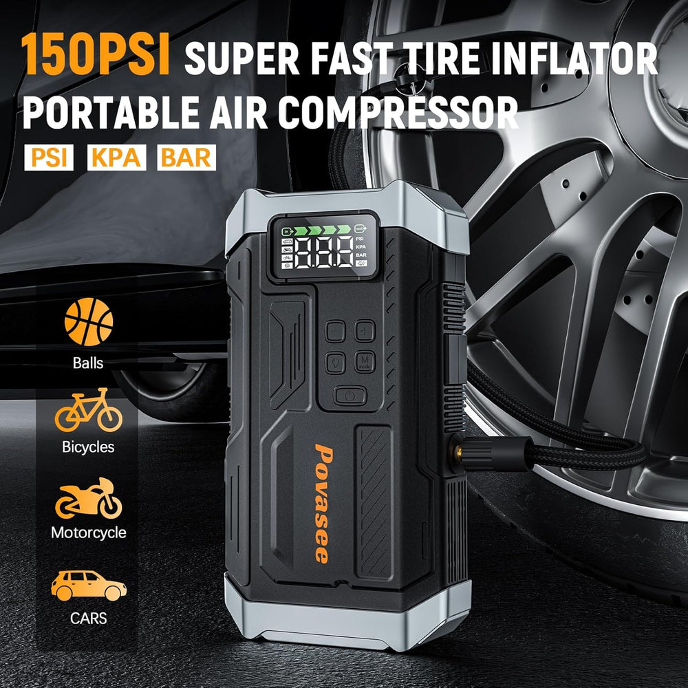 [2026NEW Model] 5000A Jump Starter with Air Compressor,Car Jumper Starter Por...