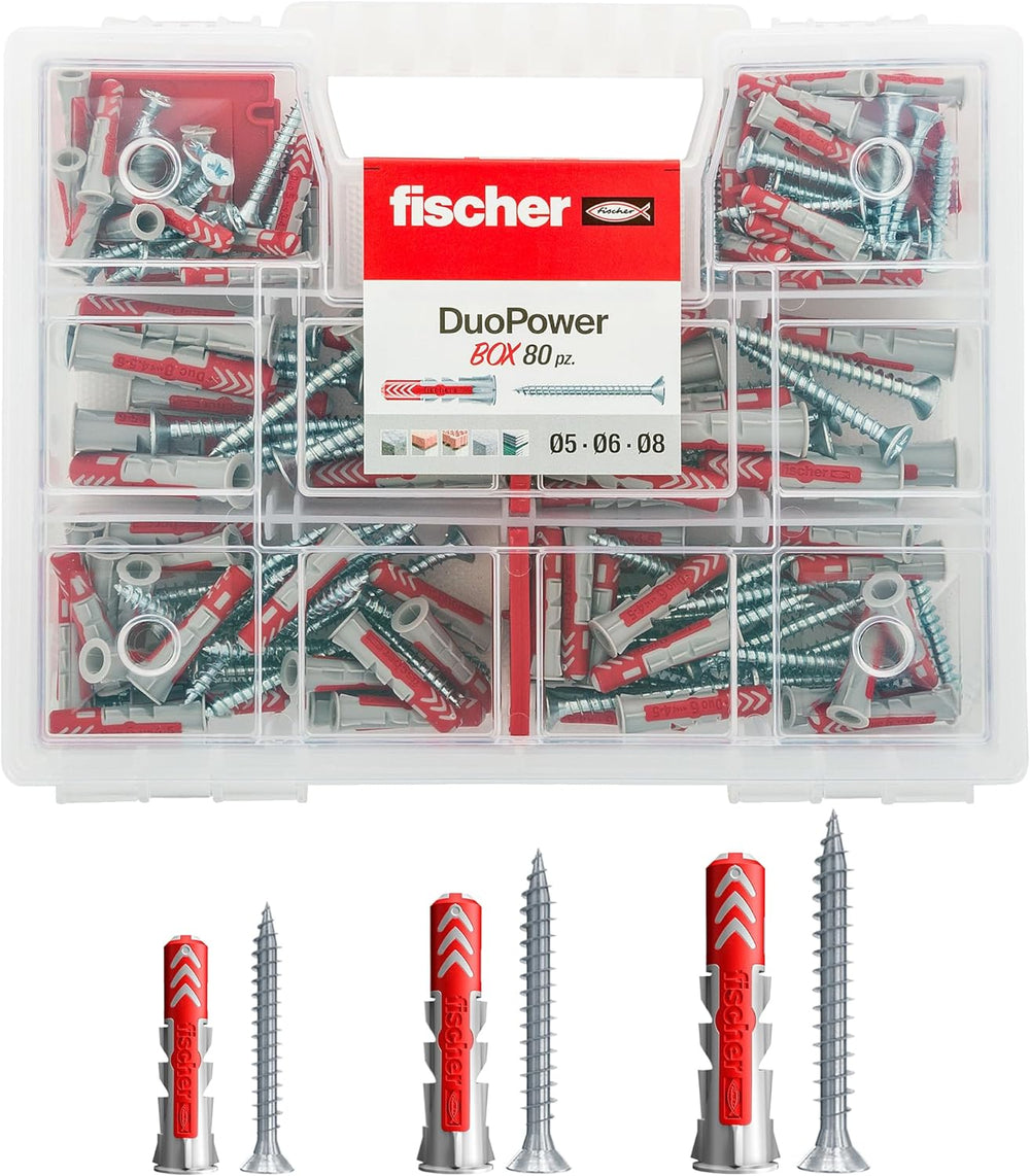 Fischer 544546 Duopower Universal Dowels Kit with Screw, ‎Transparent