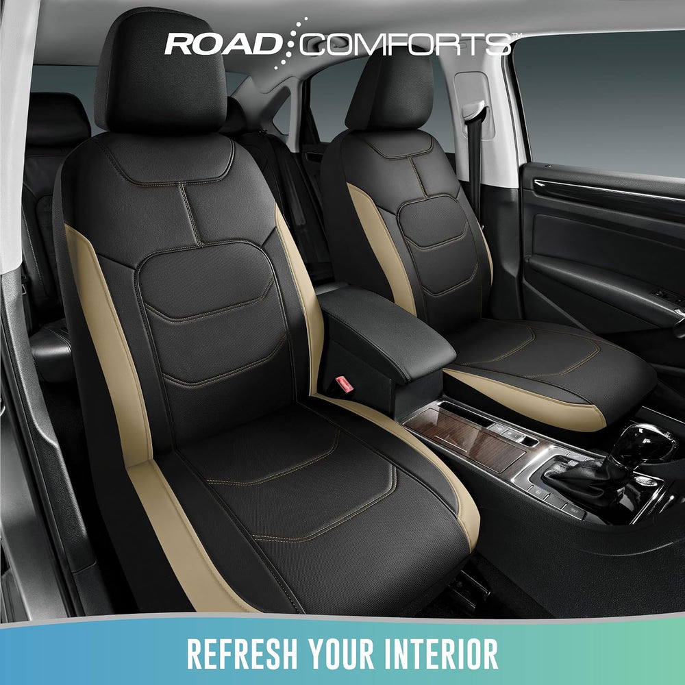 Road Comforts Seat Covers, Premium Leather Car Seat Covers Front Seats,Airbag...