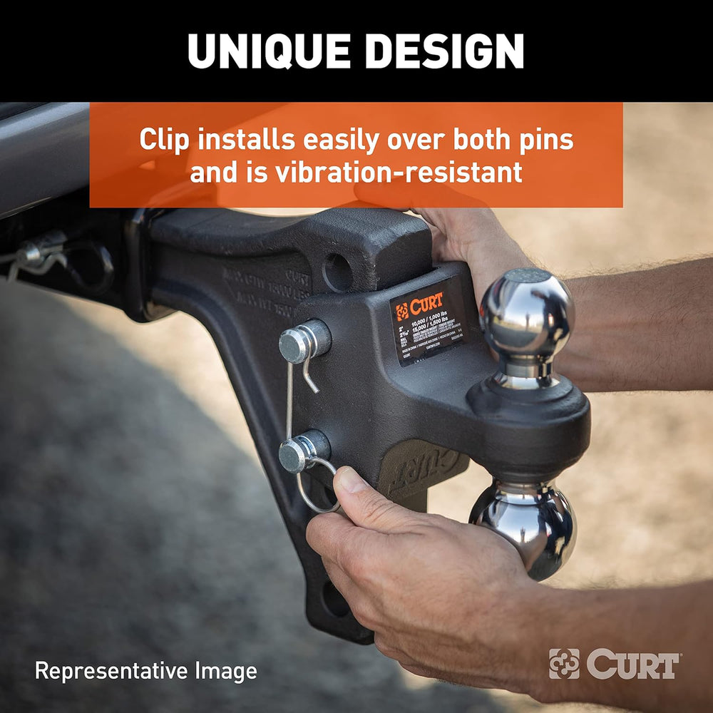 CURT 45937 HD Adjustable Hitch Ball Mount with Dual Ball, 2-1/2" Shank, ...