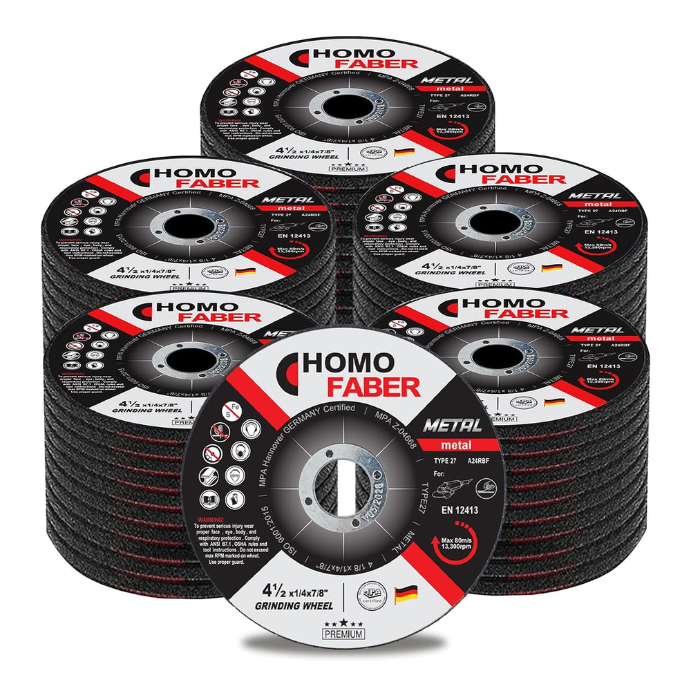 HOMO FABER 50 Pack Grinding Wheels 4 1/2 Inch, Angle Grinder Disc