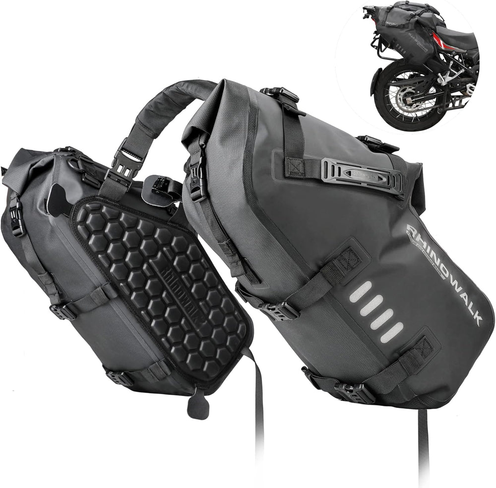 Rhinowalk Motorcycle Saddlebags 28L(14L*2) Waterproof Motorbike Side Bags, Tr...